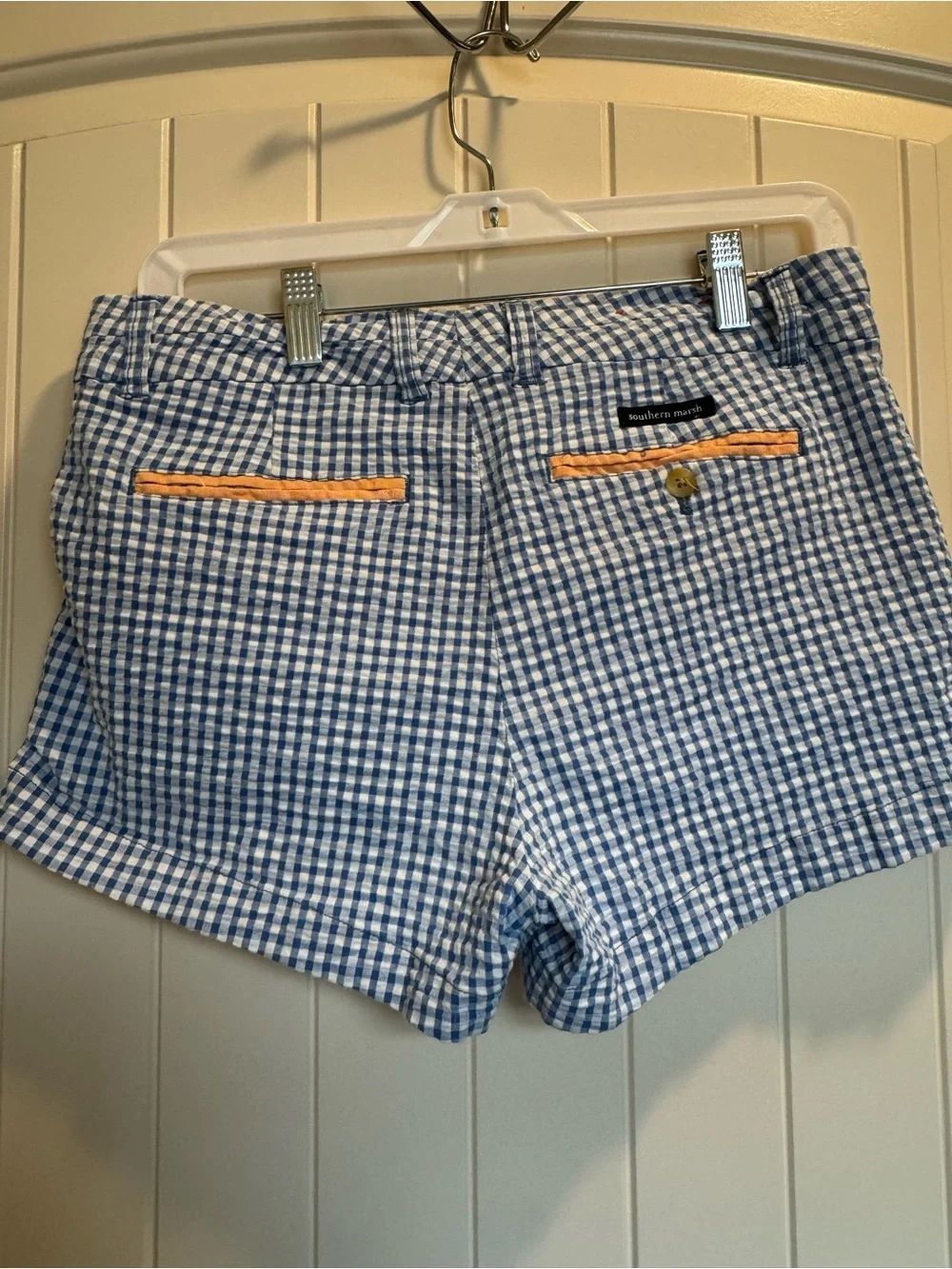 Southern Marsh Blue Gingham preppy  Shorts
